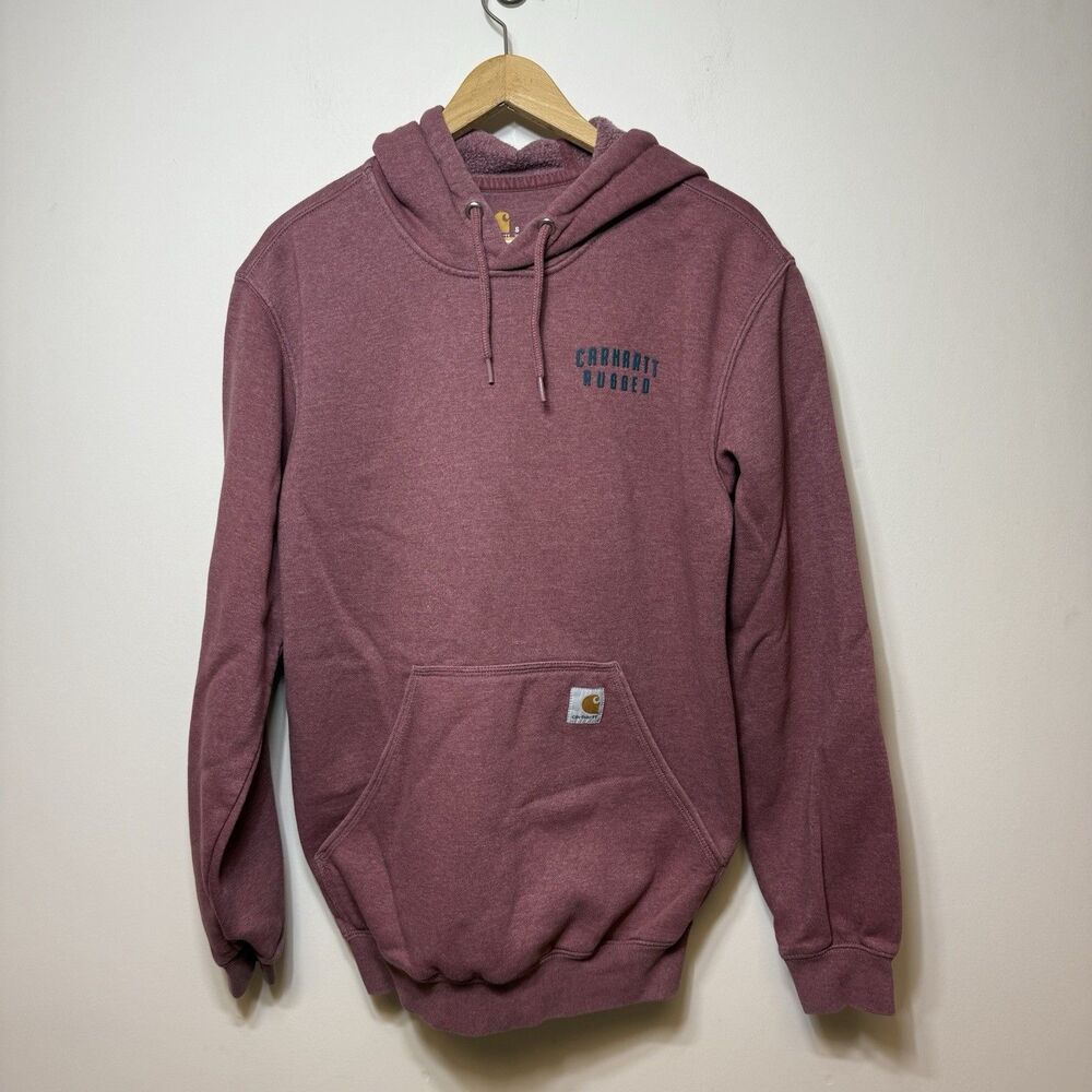 Carhartt Original Fit Hoodie Pull Over Mens Small Rugged Fullback Print Design - Picture 2 of 7